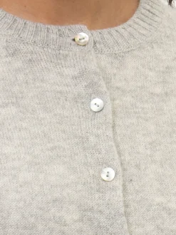 Strickjacke aus Alpakawolle(grau melange, XL)