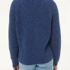 Strickjacke aus Alpakawolle(blau melange, S)