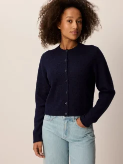 Strickjacke aus Alpakawolle(navy, S)