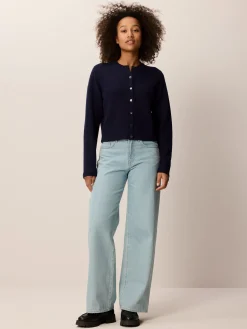 Strickjacke aus Alpakawolle(navy, S)