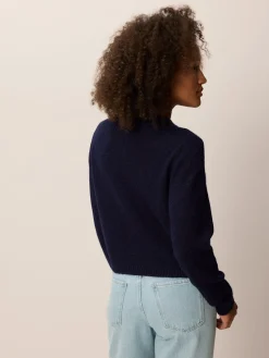 Strickjacke aus Alpakawolle(navy, S)