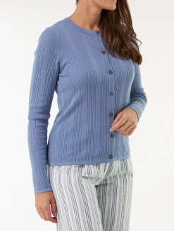 Strickjacke aus Bio Baumwolle(kornblumenblau, XS)