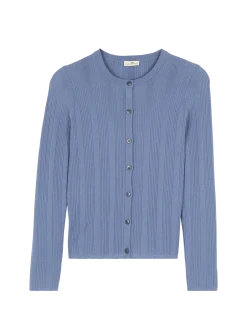 Strickjacke aus Bio Baumwolle(kornblumenblau, XS)