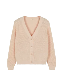 Strickjacke aus Bio Baumwolle(perlmutt mouliné, XS)