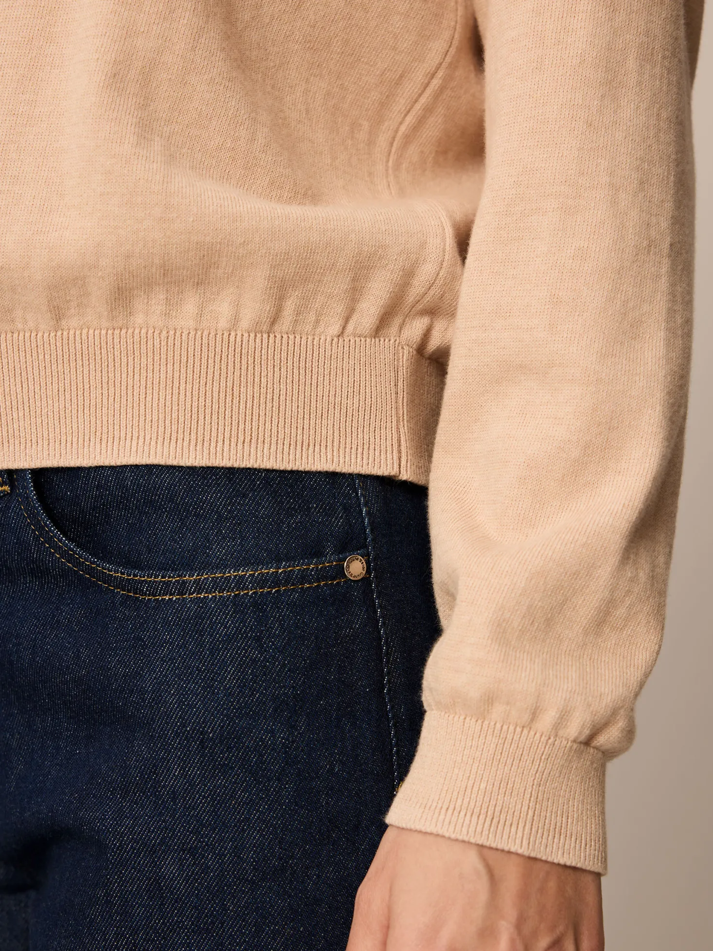 Strickjacke aus Bio Baumwolle(beige melange, L)