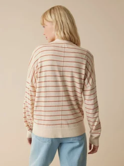 Strickjacke aus Bio Baumwolle(ringel crème-mahagoni, XXS)