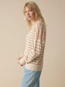 Strickjacke aus Bio Baumwolle(ringel crème-mahagoni, XXS)