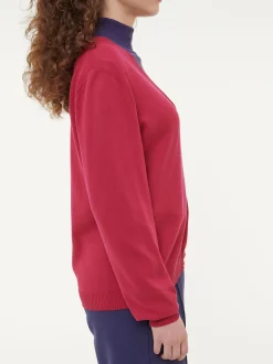 Strickjacke aus Bio-Baumwolle(weinrot, XS)