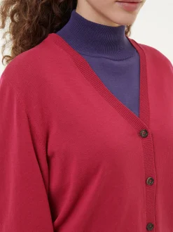 Strickjacke aus Bio-Baumwolle(weinrot, XS)