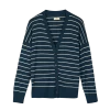 Strickjacke aus Bio Baumwolle(ringel blau-perlmutt, XXS)