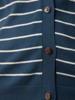 Strickjacke aus Bio Baumwolle(ringel blau-perlmutt, XXS)
