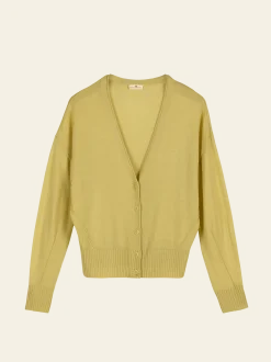 Strickjacke aus Bio-Wolle(limette, S)