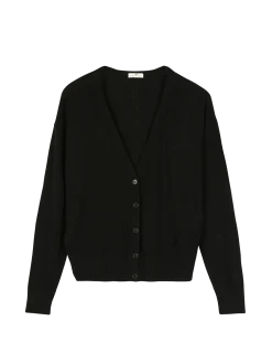 Strickjacke aus Bio-Wolle(schwarz, XL)