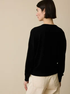 Strickjacke aus Bio-Wolle(schwarz, XL)