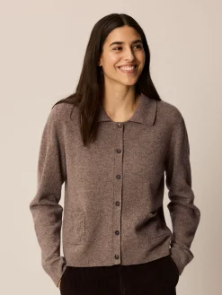 Strickjacke aus Yakwolle(hasel melange, L)