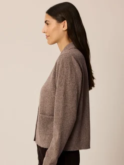Strickjacke aus Yakwolle(hasel melange, L)