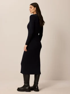 Strickkleid aus Bio Baumwolle(navy, L)