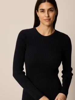 Strickkleid aus Bio Baumwolle(navy, L)