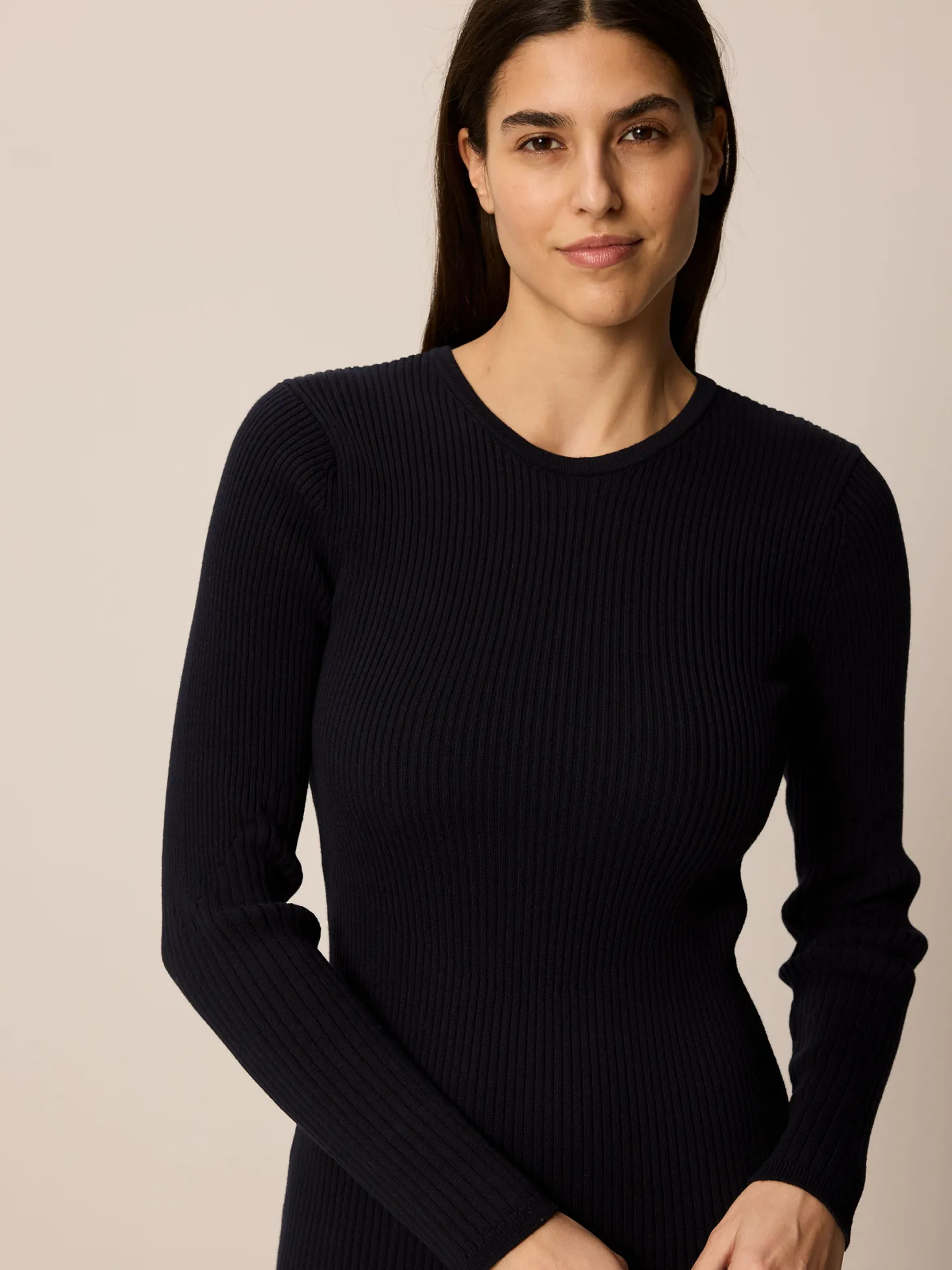Strickkleid aus Bio Baumwolle(navy, L)