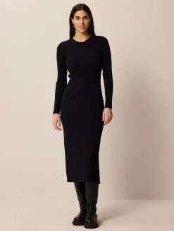 Strickkleid aus Bio Baumwolle(navy, L)