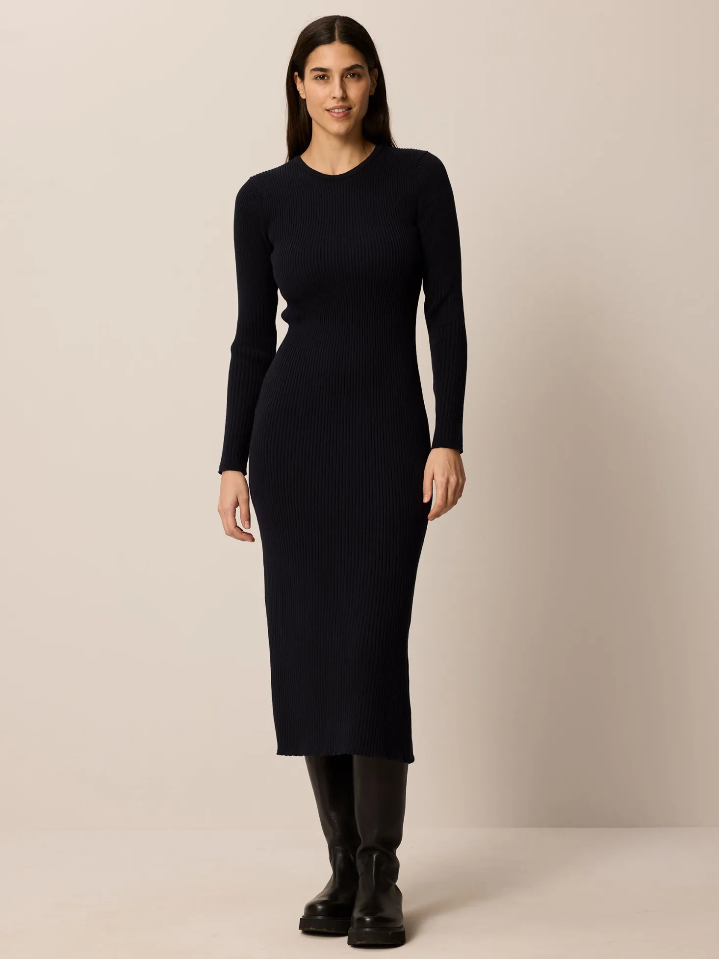 Strickkleid aus Bio Baumwolle(navy, L)