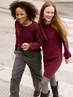 Strickkleid aus Bio Baumwolle und Wolle(maroni melange, XL)