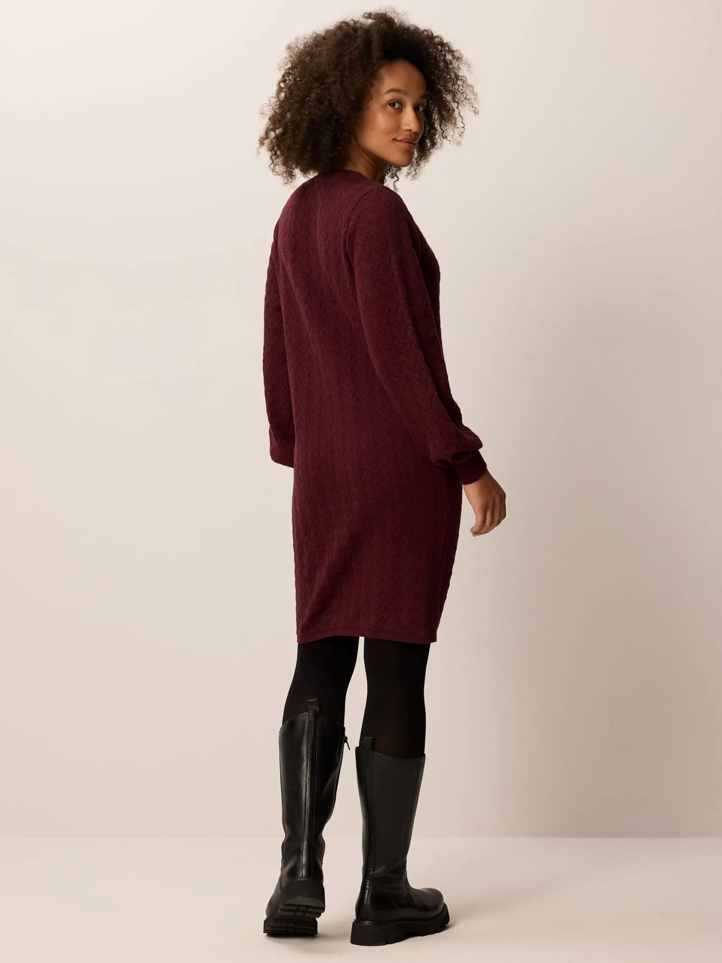 Strickkleid aus Bio Baumwolle und Wolle(maroni melange, XL)