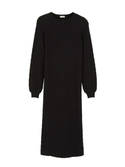 Strickkleid aus Bio-Baumwolle und Wolle(schwarz, XS)