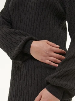 Strickkleid aus Bio-Baumwolle und Wolle(schwarz, XS)