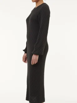 Strickkleid aus Bio-Baumwolle und Wolle(schwarz, XS)