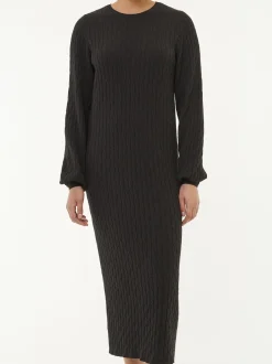 Strickkleid aus Bio-Baumwolle und Wolle(schwarz, XS)