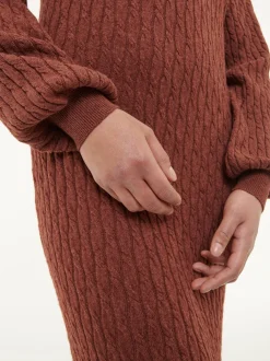 Strickkleid aus Bio-Baumwolle und Wolle(mahagoni, XS)