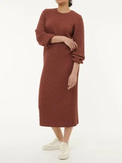 Strickkleid aus Bio-Baumwolle und Wolle(mahagoni, XS)