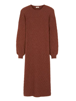 Strickkleid aus Bio-Baumwolle und Wolle(mahagoni, XS)
