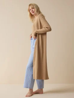 Strickmantel aus Bio-Baumwolle(caramel melange, XXS)