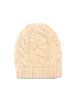Strickmütze aus Alpakawolle und Bio-Baumwolle(natur melange, one size)