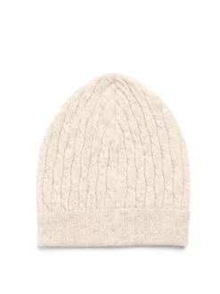 Strickmütze aus Bio-Baumwolle und Wolle(sand melange, one size)