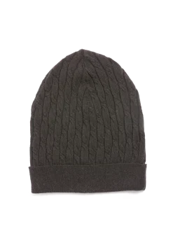 Strickmütze aus Bio-Baumwolle und Wolle(schwarz, one size)