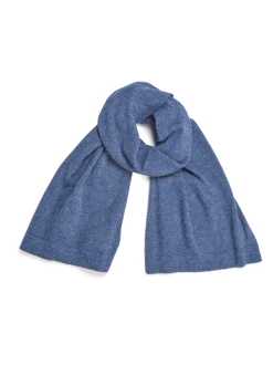 Strickschal aus Alpakawolle(blau melange, one size)