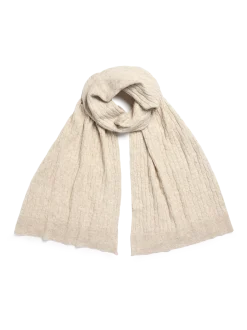 Strickschal aus Bio-Baumwolle und Wolle(sand melange, one size)