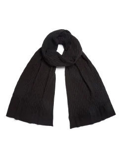 Strickschal aus Bio-Baumwolle und Wolle(schwarz, one size)