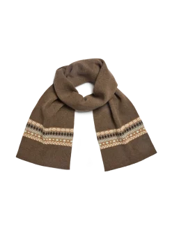 Strickschal aus YakwolleWolle und Kamelhaar (yak gemustert eisblau, one size)
