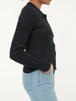 Strickshirt aus Bio-Baumwolle und Alpaka(schwarz, XS)