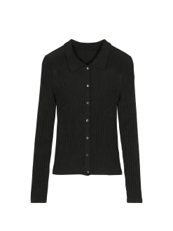 Strickshirt aus Bio-Baumwolle und Alpaka(schwarz, XS)