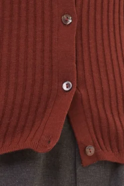 Strickshirt aus Bio-Baumwolle und Alpaka(mahagoni, XS)