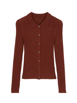 Strickshirt aus Bio-Baumwolle und Alpaka(mahagoni, XS)