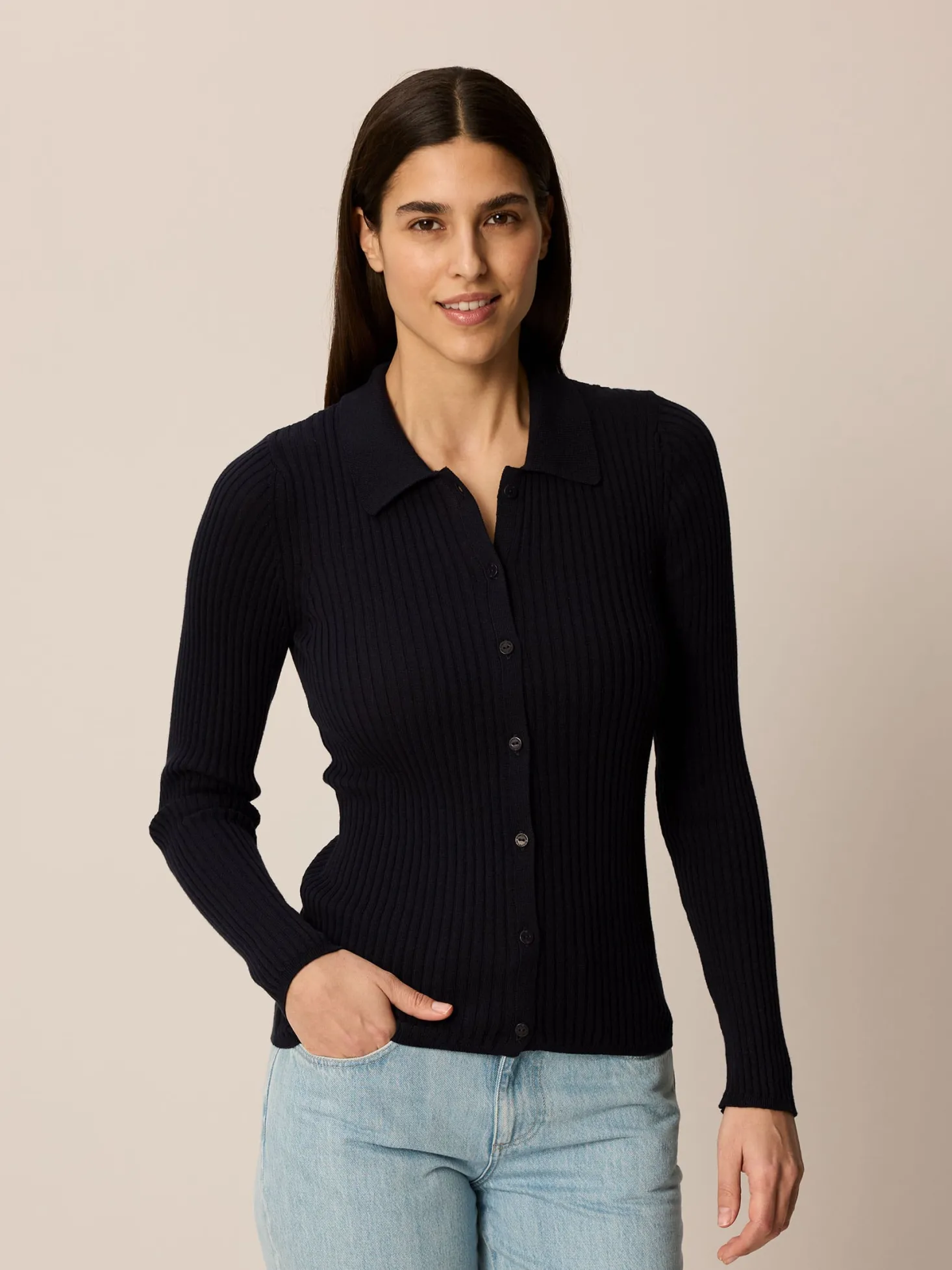 Strickshirt aus Bio Baumwolle(navy, XL)