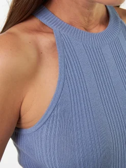 Stricktop as Bio Baumwolle(kornblumenblau, XS)