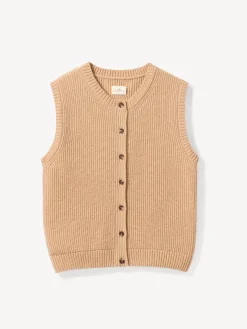 Strickweste aus Bio Baumwolle und Wolle(dinkel, S)