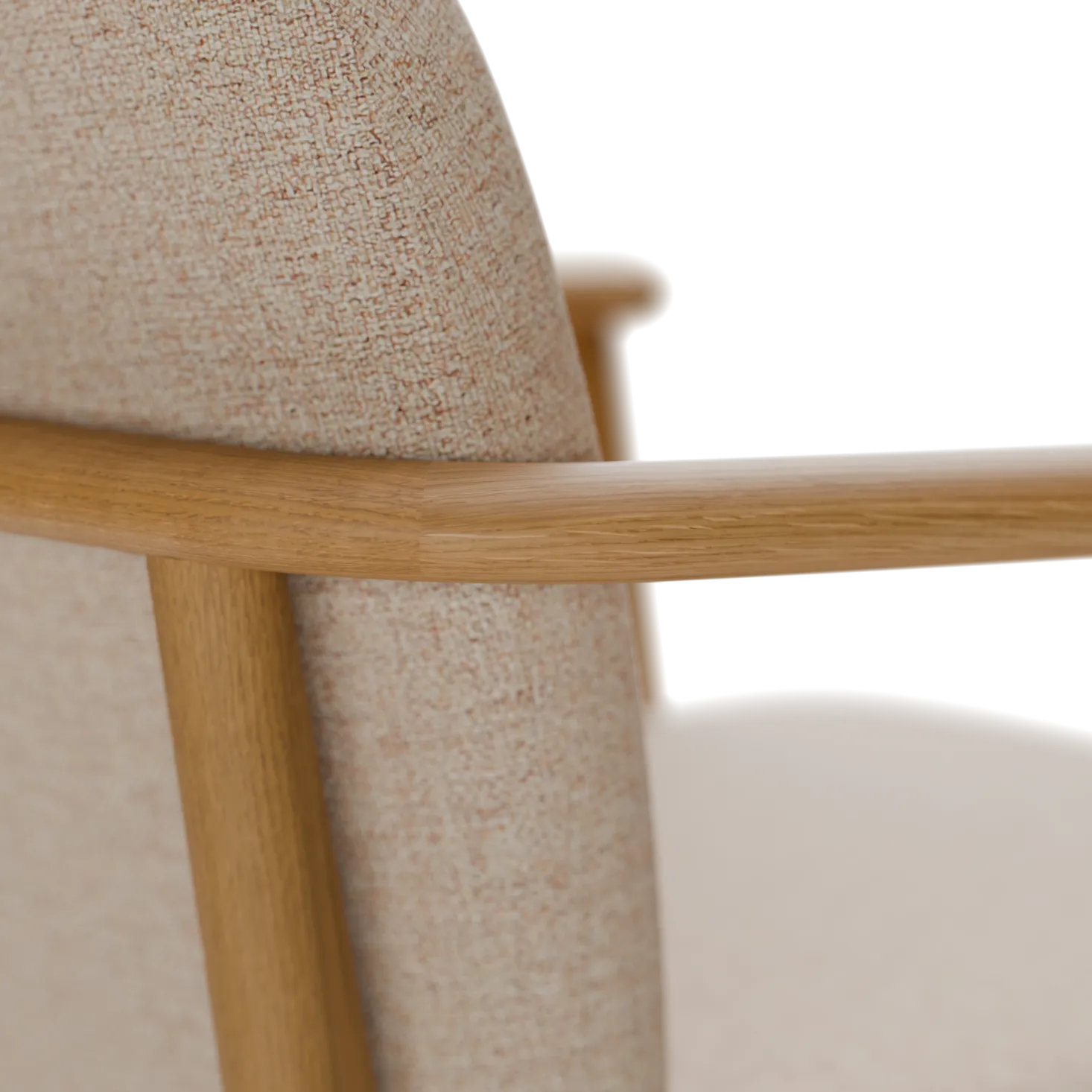 Stuhl Kilian(Wollstoff Kaland Sand, Eiche, mit Armlehne)